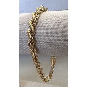 Veronese 925 Italy Gold Vermeil Rope Chain Bracelet 7.5" 9.7g 5mm